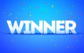 Vector Winner Or Victory Congratulations Confetti Triumph banner.