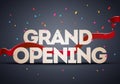 Vector Grand Opening Ceremony Poster Design with Red Ribbon