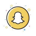 Vector illustration snapchat social media network cute ghost icon design