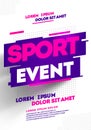 Layout Poster Template Design For Sport Event, Tournament Or Championship. Royalty Free Stock Photo