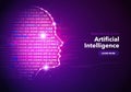 Artificial Intelligence Concept Banner Design With Illustration Of Human Face Royalty Free Stock Photo
