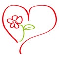 Heart and Flower, Love Logo, Heart Logo, Love Logo, Gift Logo and Icon