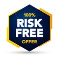 Vector Illustration 100 Percent Risk Free Offer Label. Modern Web Banner Element.