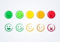 Vector Illustration Set Of Handdrawn Emoticons, User Experience Feedback Concept. Different Mood Icons, Positive, Neutral And Nega Royalty Free Stock Photo