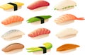 Vector illustration of traditional sushi Royalty Free Stock Photo