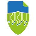 Digitization logo, data protection logo, data logo, secure and security logo