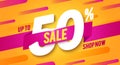 Vector Illustration 50 Percent Off Sale Banner. Modern And Dynamic Look. Royalty Free Stock Photo