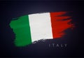 Vector Illustration Grunge Flag Of Italy. Italian Flag Brush Design On Dark Background Royalty Free Stock Photo