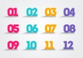 Vector Illustration Colorful Bullet Point Numbers