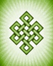 Green eternal / endless / buddha knot symbol Royalty Free Stock Photo