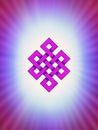 Purple eternal / endless / buddha knot symbol Royalty Free Stock Photo