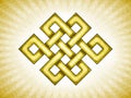 Yellow eternal / endless / buddha knot symbol Royalty Free Stock Photo