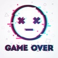 Vector Illustration Game Over Glitch Emoji