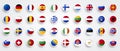 Vector Illustration Europe Flag Set. Buttons Of European Flags Royalty Free Stock Photo