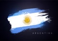Argentinia Flag In Brush Stroke Style Royalty Free Stock Photo