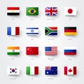 Square Flag Set From Differents Countrys Of The World Royalty Free Stock Photo