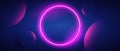 Pink Neon Ring Or Portal With Copy Space Royalty Free Stock Photo