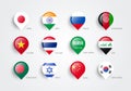 Asia Pin Set With Asian Flags Royalty Free Stock Photo