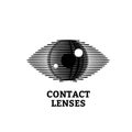 Eye icon with contact lens - vector illustration.