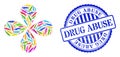 Drug Abuse Textured Rubber Imprint and Medical Injection Multicolored Centrifugal Fireworks