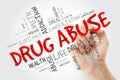 Drug Abuse word cloud with marker, health concept background Royalty Free Stock Photo