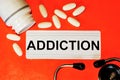 Drug addiction is a pathological attraction to the use of narcotic and psychotropic substances, accompanied by mental and somatic Royalty Free Stock Photo