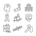 Drug & Alcohol Dependency Icon Set - support, recovery, and treatment Royalty Free Stock Photo