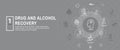 Drug and Alcohol Dependency Icon Set & Web Header Banner