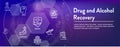 Drug and Alcohol Dependency Icon Set & Web Header Banner