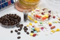 Drug and coffee test in laboratory,pathogen culture for drug and Royalty Free Stock Photo