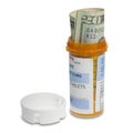 Drug cost, isolated Royalty Free Stock Photo
