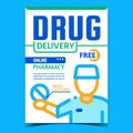 Drug Delivery Creative Advertising Banner Vector Royalty Free Stock Photo