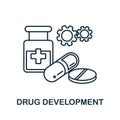 Drug Development outline icon. Simple element from healthcare innovations collection. Creative Drug Development line