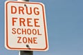 Drug Free School Zone Sign Royalty Free Stock Photo