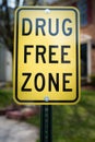 Drug free zone sign Royalty Free Stock Photo