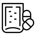 Drug glass help icon outline vector. Medicine vitamin caplet