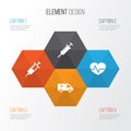 Drug Icons Set. Collection Of Injection, First-Aid, Peck And Other Elements. Also Includes Symbols Such As Syringe