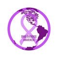 Drug overdose awareness day concept with purple ribbon