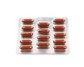 Drug pill blister pack isolated Royalty Free Stock Photo