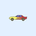 drug racing car field outline icon. Element of monster trucks show icon for mobile concept and web apps. Field outline drug racing Royalty Free Stock Photo