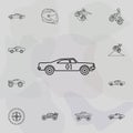 Drug racing car icon. Bigfoot car icons universal set for web and mobile