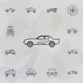 Drug racing car icon. Bigfoot car icons universal set for web and mobile