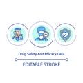 Drug safety and efficacy data concept icon