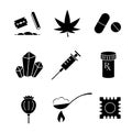 Drug silhouette icons