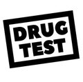 DRUG TEST stamp on white
