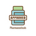 Drug Testing & Safety Approval Icon Vector Graphic w Rounded Edges