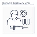 Drug therapy line icon