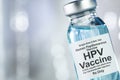 Drug vial with HPV vaccine Royalty Free Stock Photo