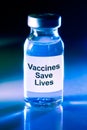 Drug vial - Vaccines Save Lives Royalty Free Stock Photo