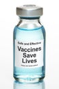 Drug vial - Vaccines Save Lives Royalty Free Stock Photo